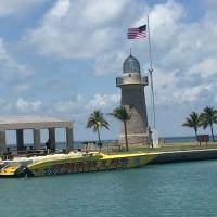 Boca Chita Lighthouse and Thriller Boat