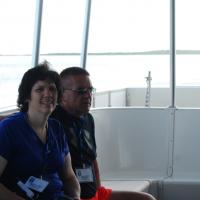 Kelly and Mike on the boat to Alligator Reef