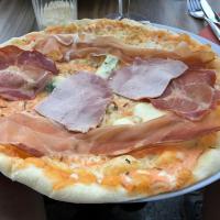 This is what a 3 salumi (Italian cold cuts) French pizza looked like.