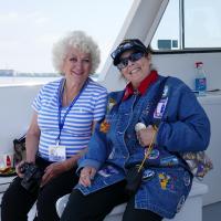Lisa and Kathryn on the boat to Chesapeake Lighthouse