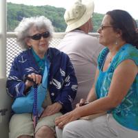 Dona enjoying a lovely day with one of our members who joined us for the cruise