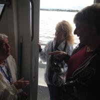 Linda, Glenda and Mary discussing the finer points of lighthouses