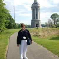 Kathleen at the Crown Point Memorial Lighthouse