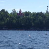 View from the water of the Bluff Point Lighthouse