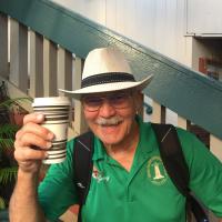 Jerry enjoying the Maui coffee