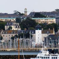 Leaving St Malo provided a great view of its range lights - La Balue Rear and Les Bas-Sablons front