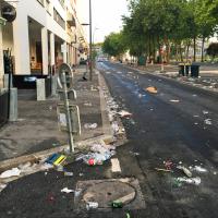 World Cup aftermath outside our hotel.